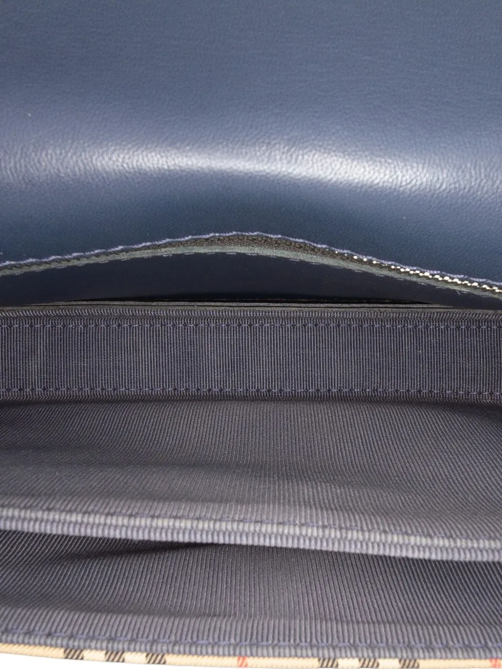 Pre-owned Burberry 2000-2017 Haymarket Check Canvas 1983 Link Flap Shoulder Bag In Blue