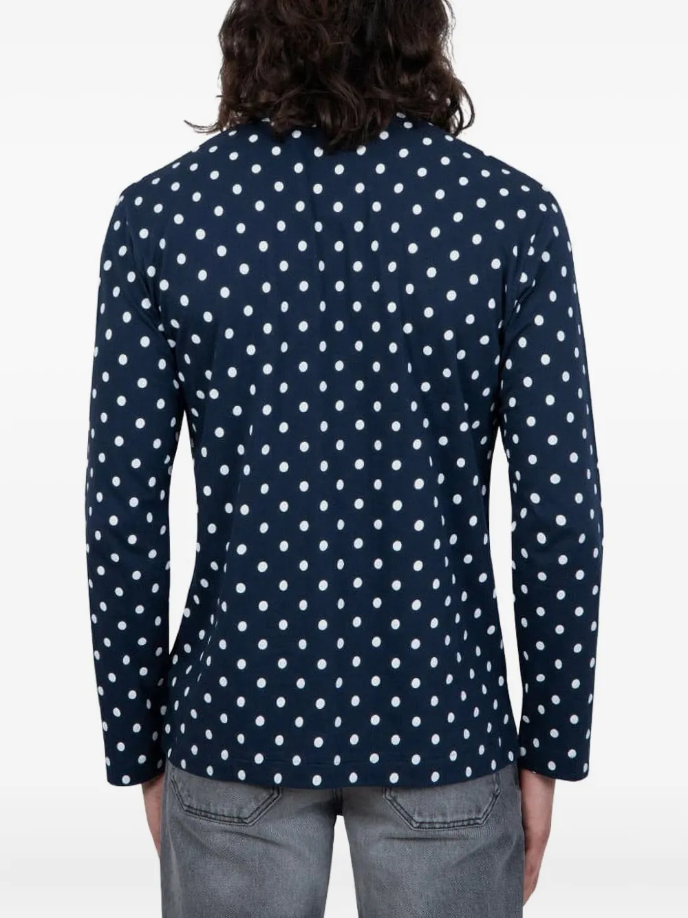 Comme des Garçons Homme T-shirt met stippen en lange mouwen Blauw