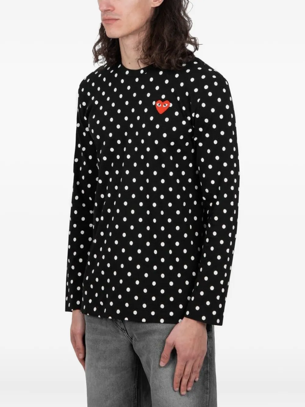 Comme des Garçons Homme T-shirt met stippen - Zwart