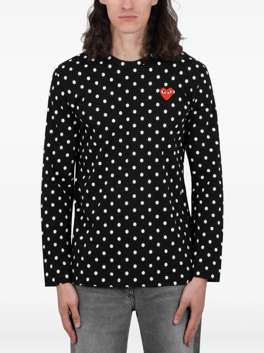 Comme des Garçons Homme dot heart T-shirt – Black