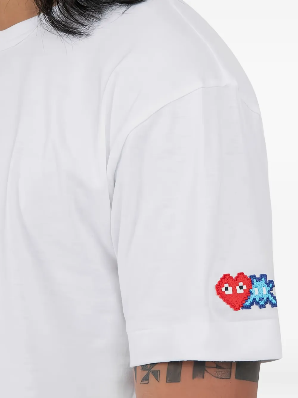 Comme des Garçons Homme T-shirt met geborduurd logo Wit