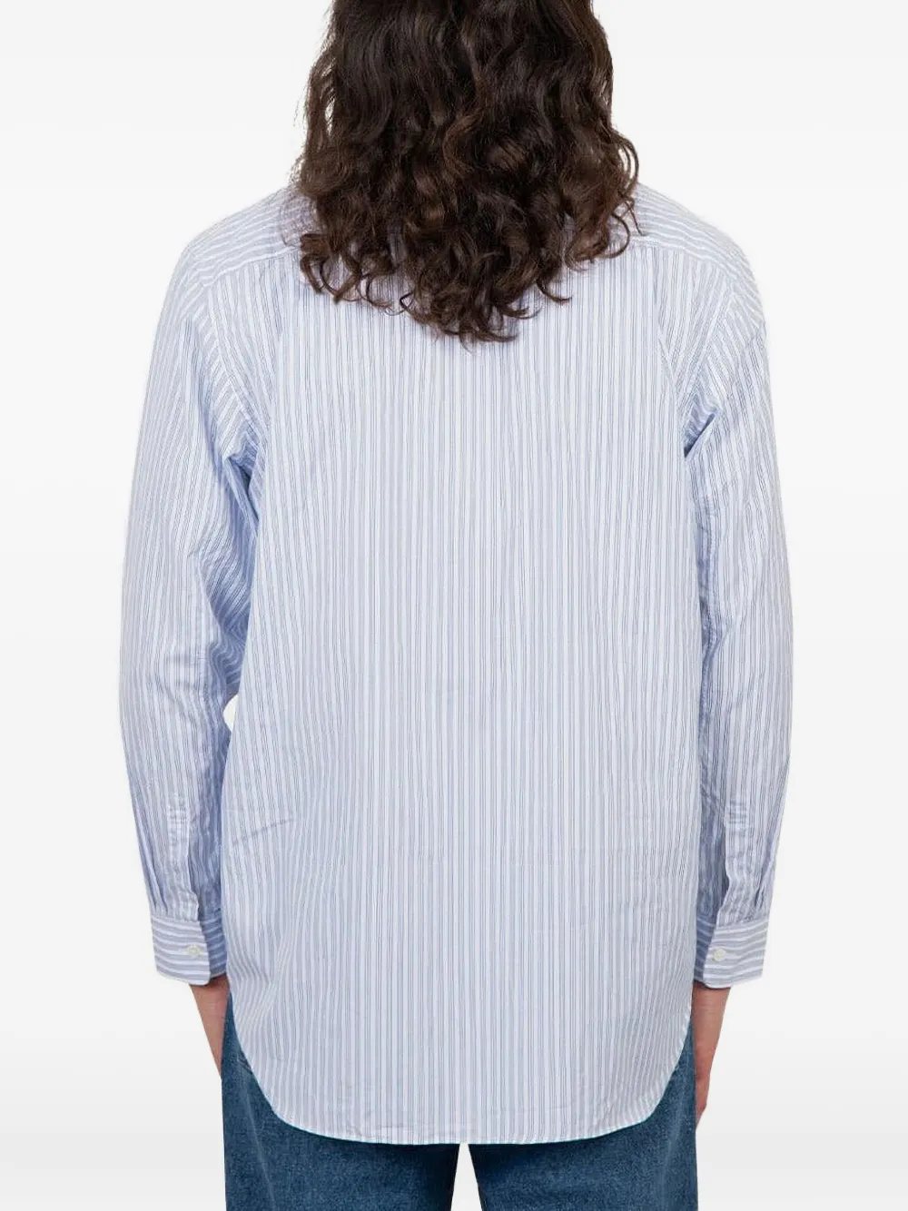 Comme des Garçons Homme Overhemd met streep applicatie Blauw