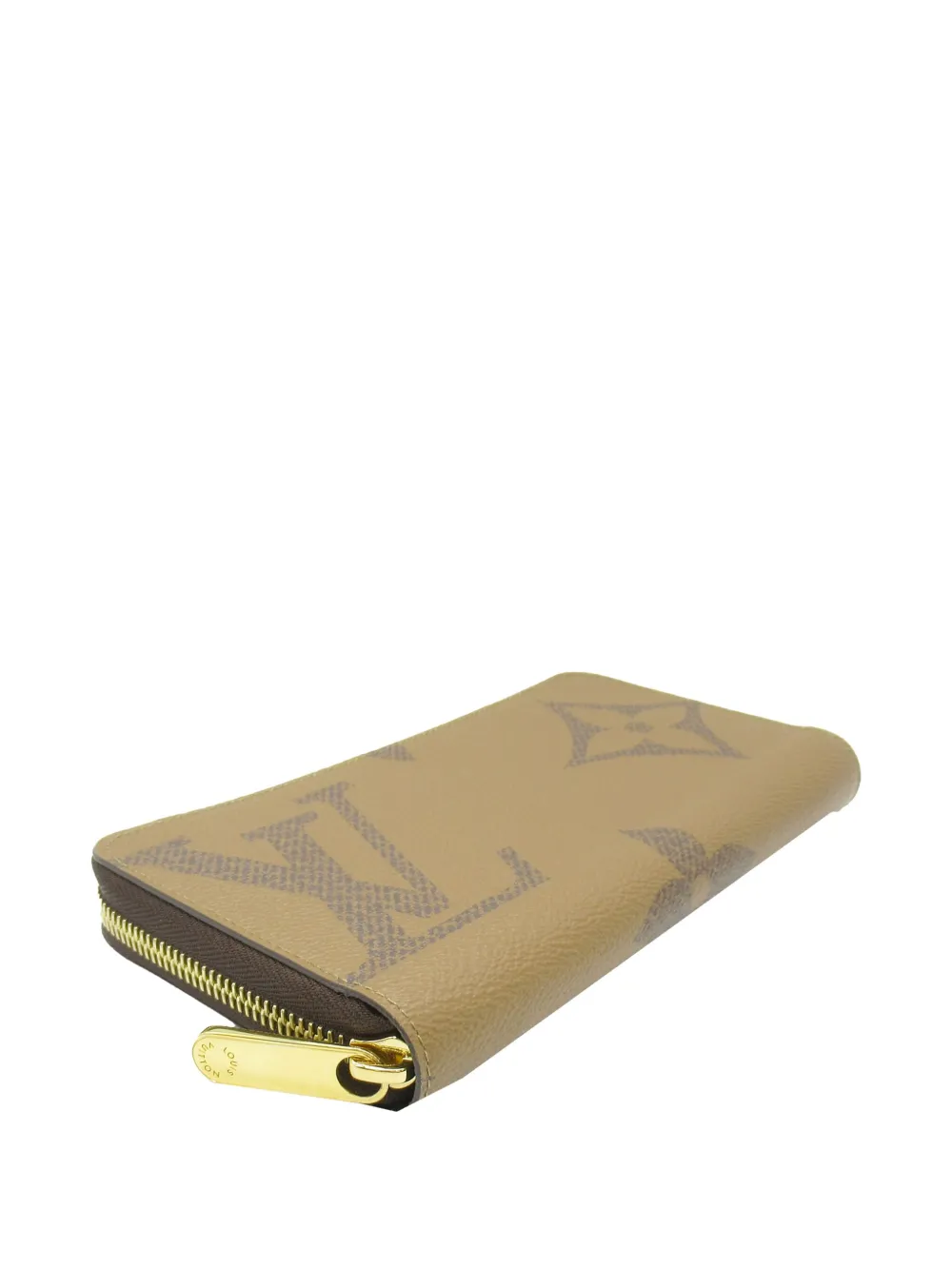 Pre-owned Louis Vuitton 2021-2025 Monogram Giant Reverse Zippy Wallet Long Wallets In Brown