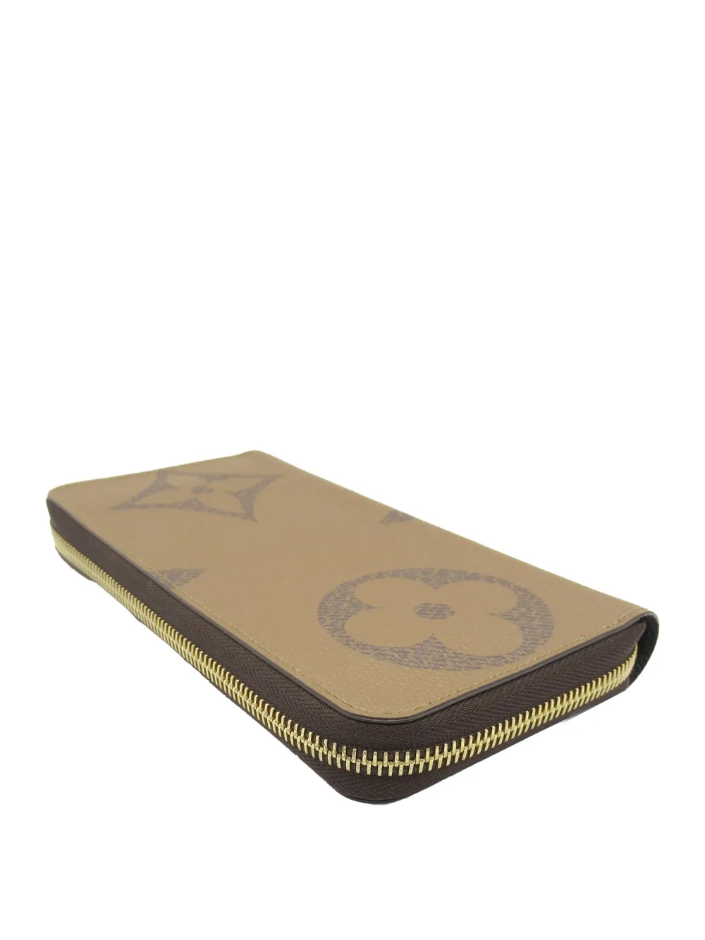 Pre-owned Louis Vuitton 2021-2025 Monogram Giant Reverse Zippy Wallet Long Wallets In Brown
