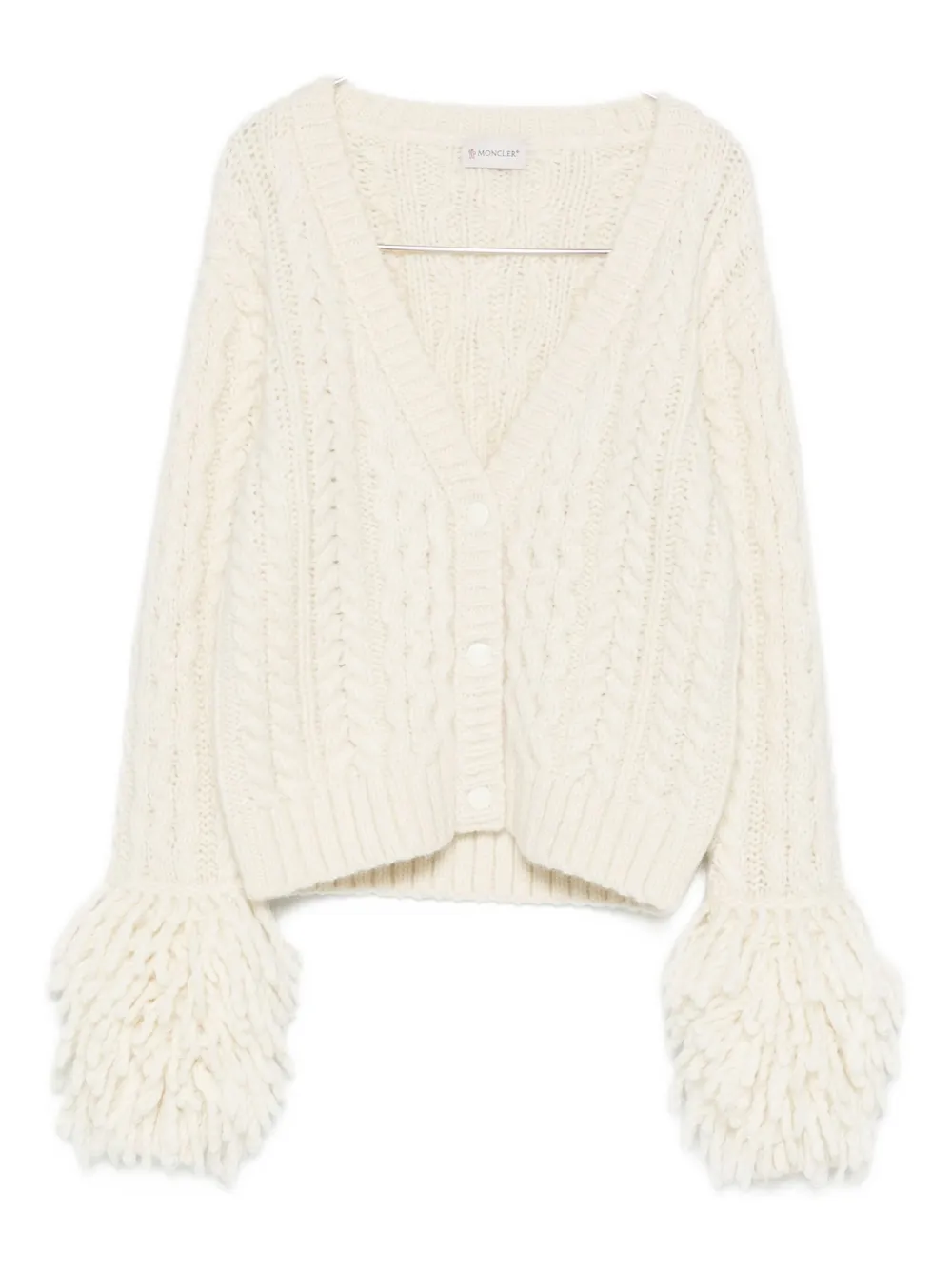 Moncler Alpaca Wool-blend Cardigan In Neutral