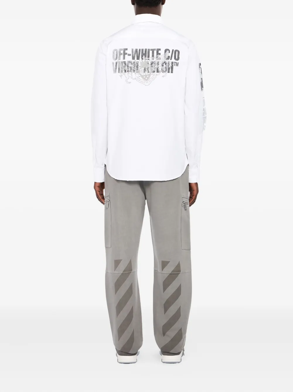 Off-White Popeline overhemd met embleem Wit