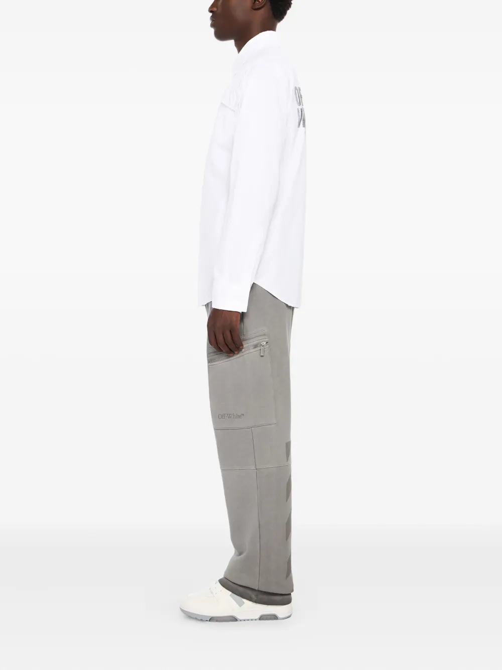 Off-White Popeline overhemd met embleem Wit