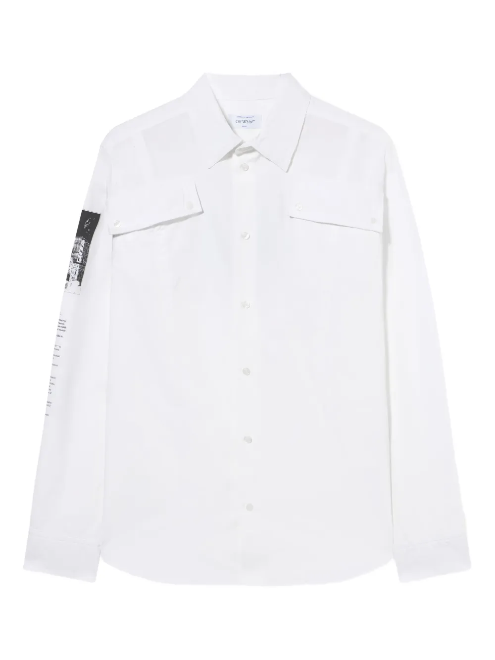 Off-White emblem poplin military shirt - Bianco