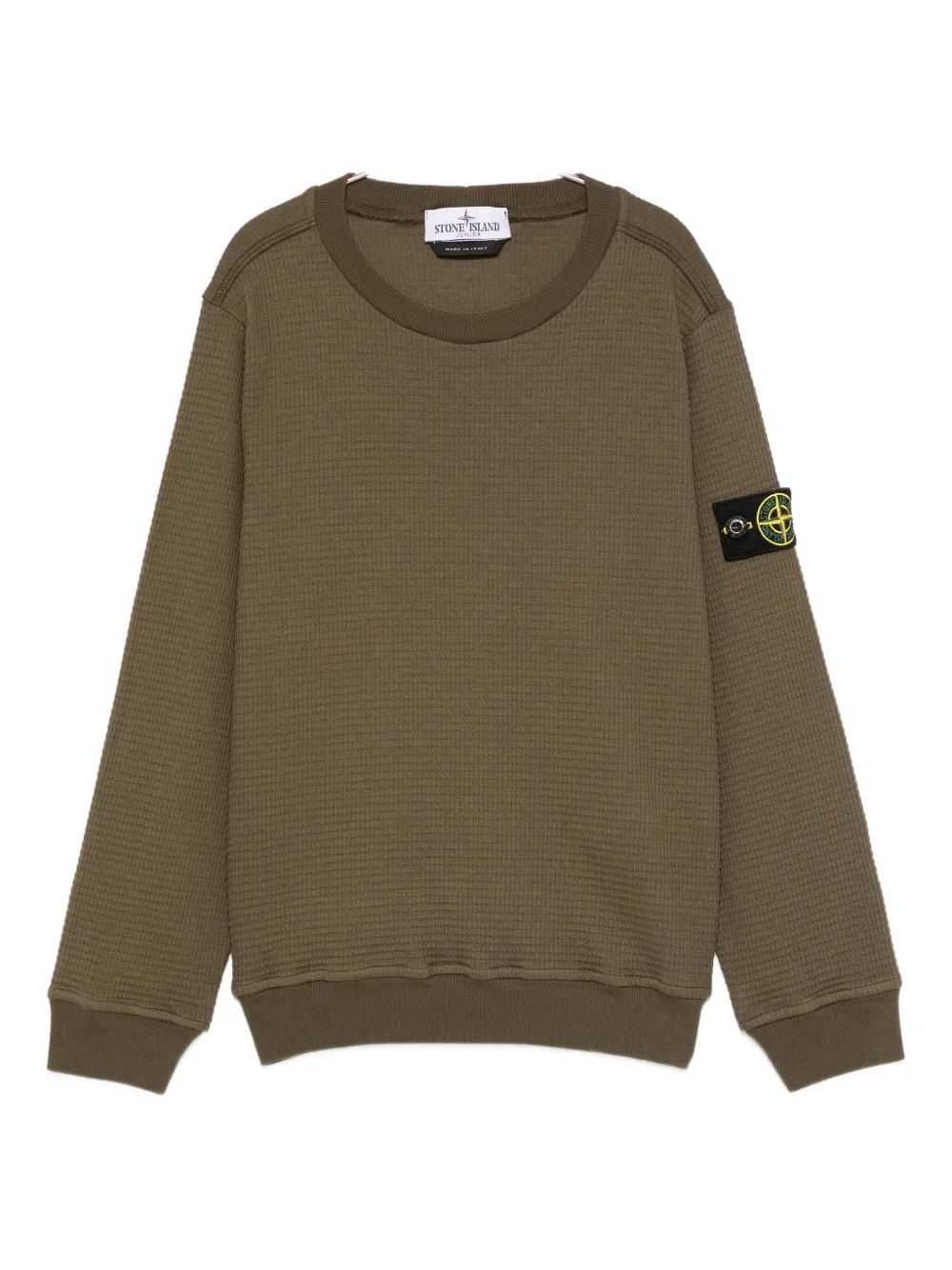 Stone Island Junior waffle-texture sweatshirt - Verde