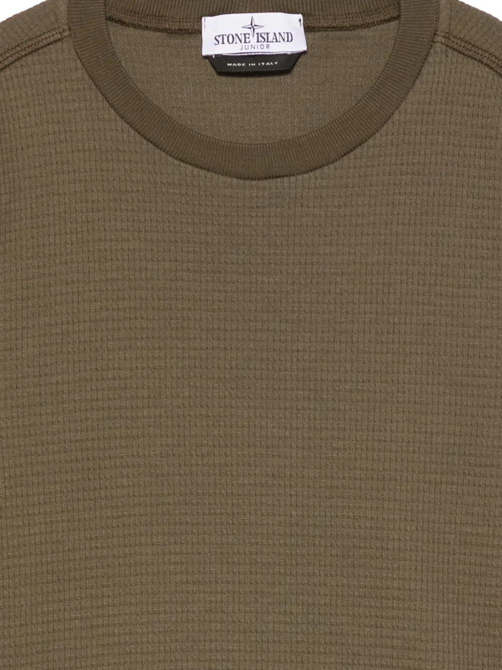 Stone Island Junior Sweater met wafeltextuur Groen