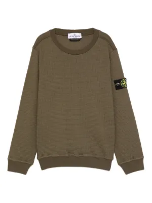 Stone Island Junior ジップ スウェットシャツ | グリーン | FARFETCH JP