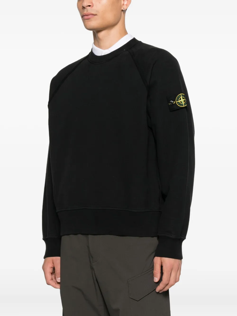 Stone Island Sweater met Compass-logopatch Zwart