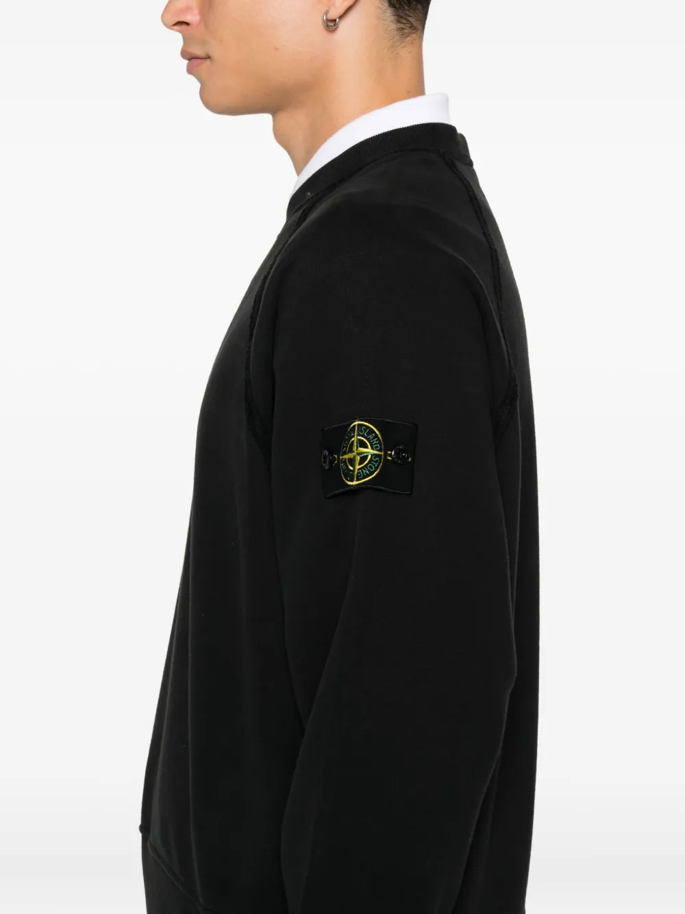 Stone Island Sweater met Compass-logopatch Zwart