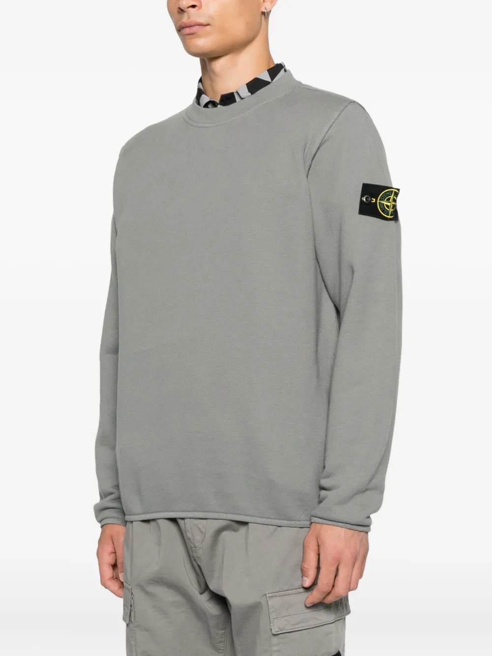 Stone Island Sweater met Compass-logopatch Grijs