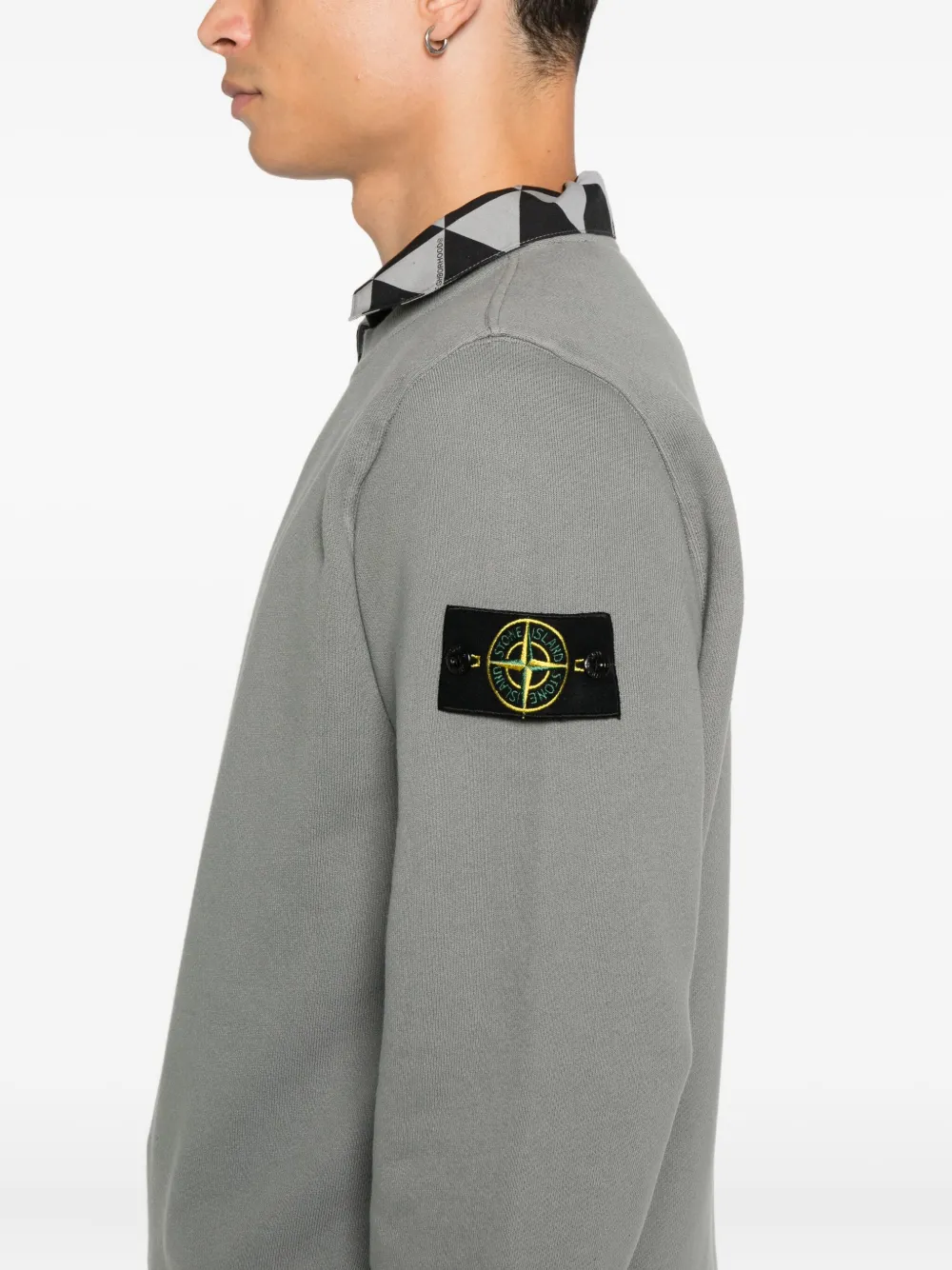 Stone Island Sweater met Compass-logopatch Grijs
