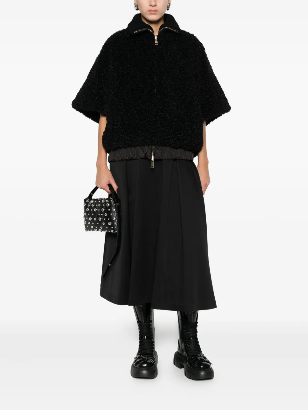Moncler Dual-sided High-collar Jacket In Black
