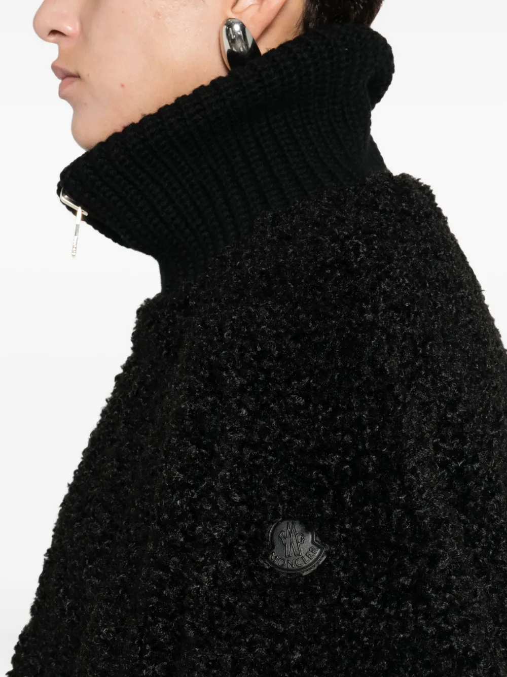 Moncler Dual-sided High-collar Jacket In Black