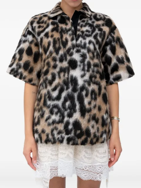 Nº21 leopard-effect polo shirt