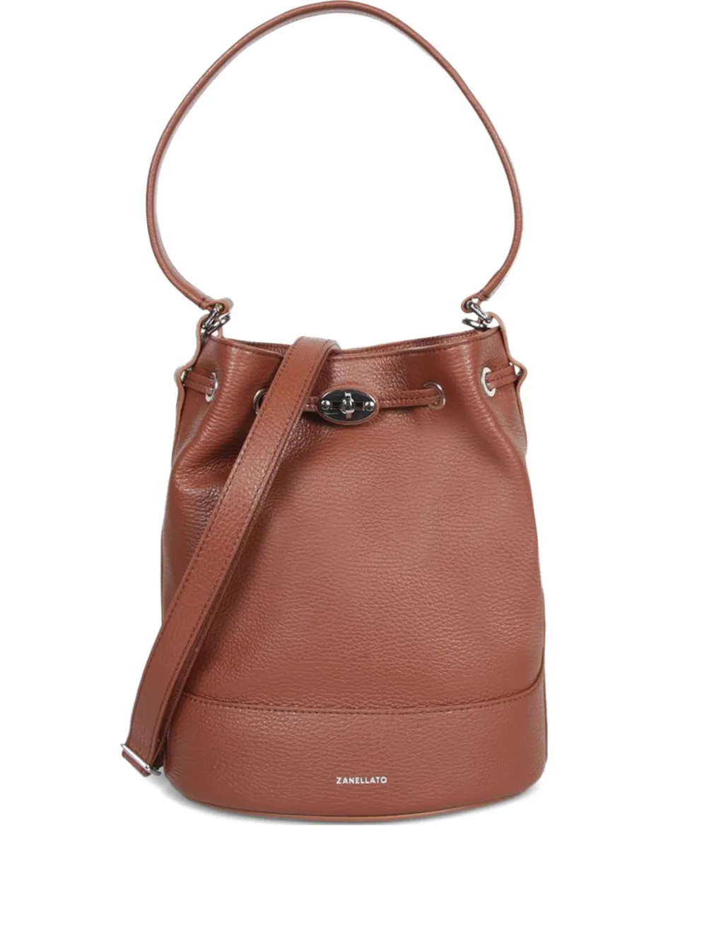 Zanellato turn-lock leather shoulder bag - ブラウン