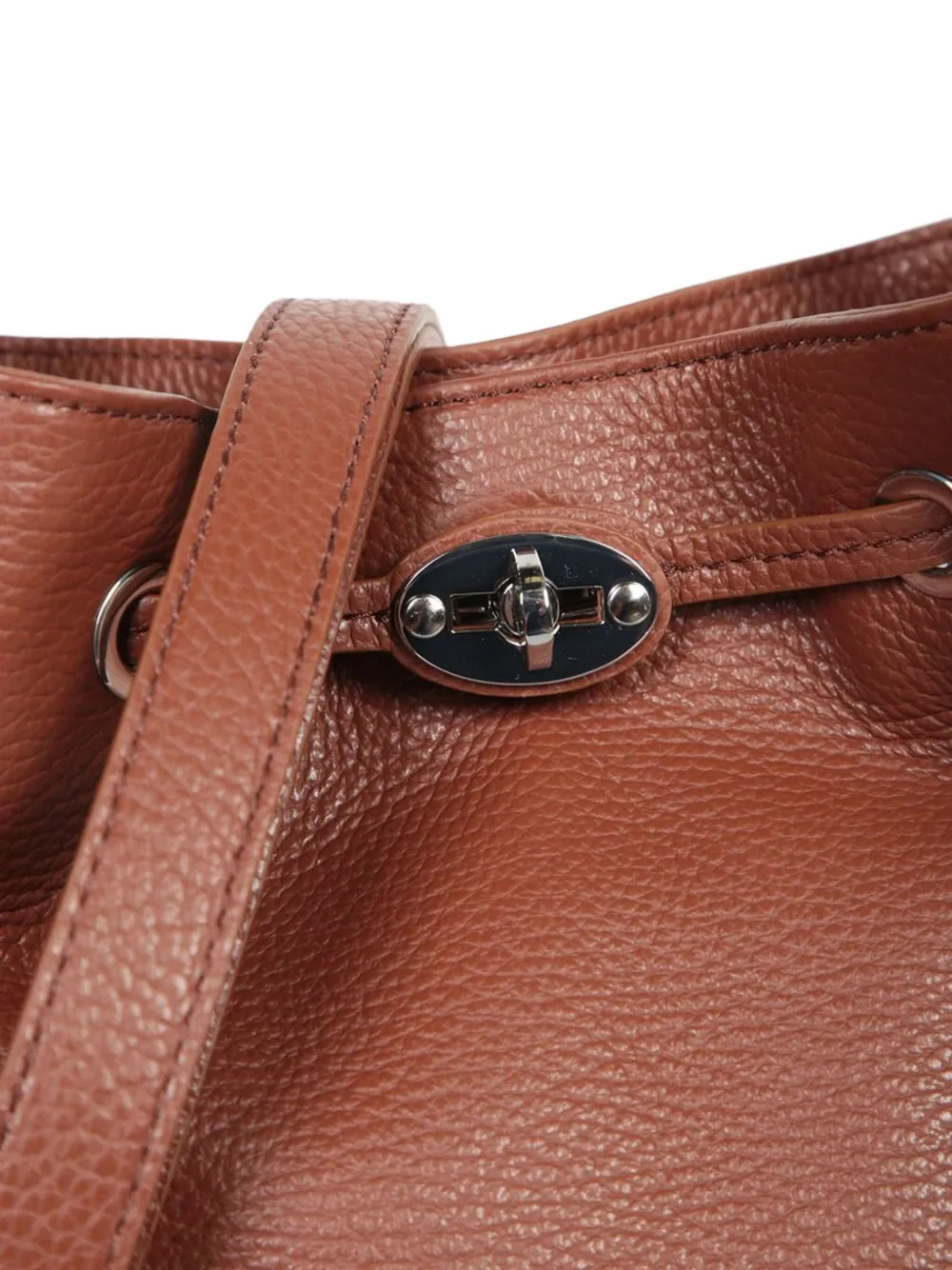Zanellato Turn-lock Leather Shoulder Bag In Brown