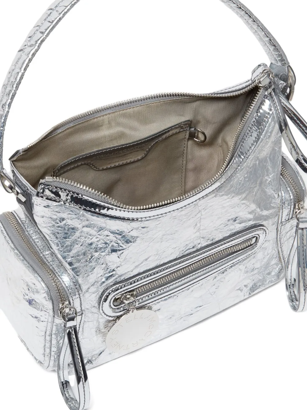 Stella Mccartney Dartmoor Zip Pocket Tote Bag In Silver