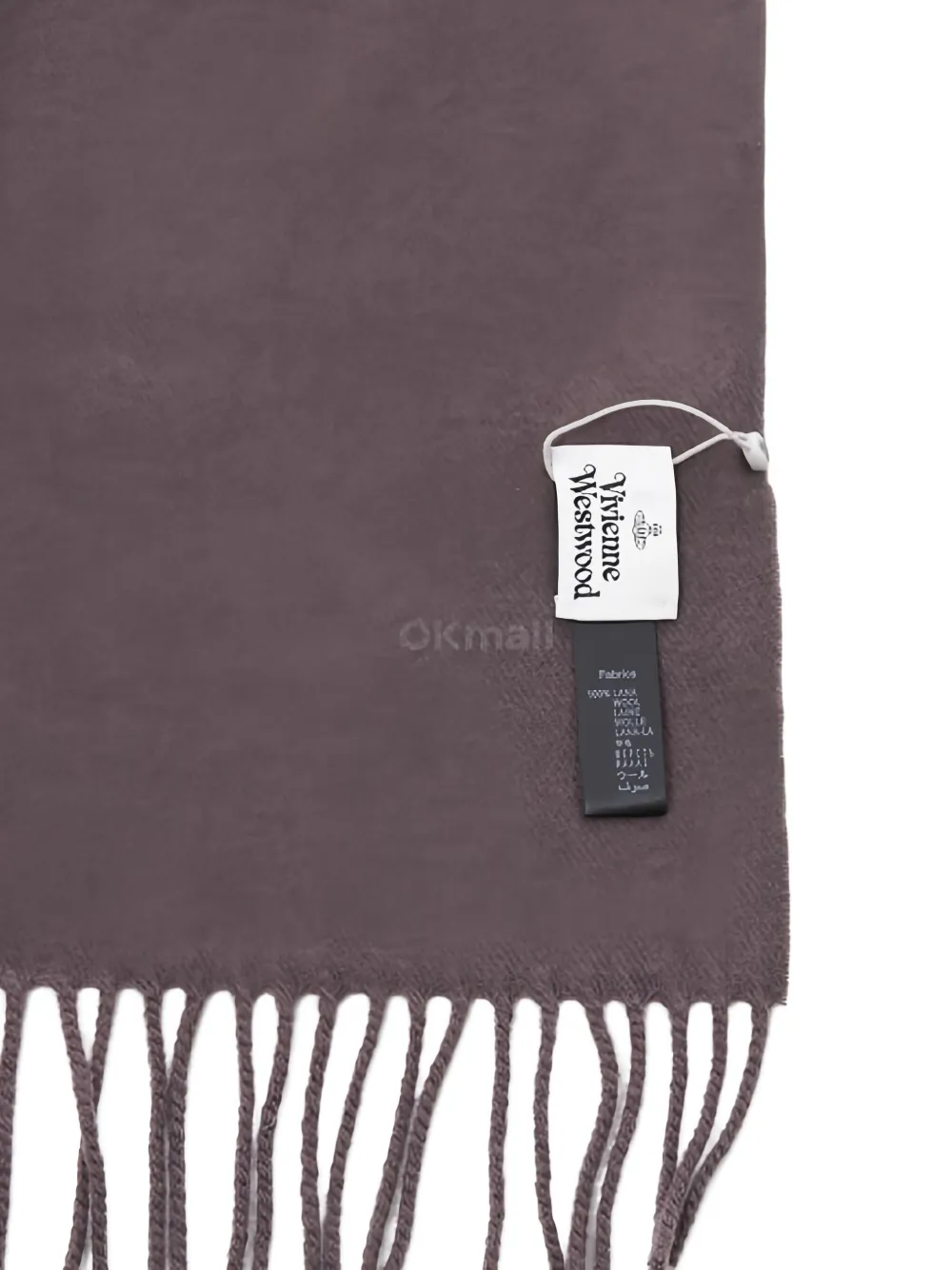 Vivienne Westwood Embroidered Fringed Scarf In Brown
