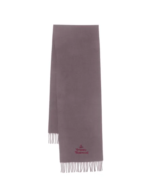 Vivienne Westwood embroidered fringed scarf