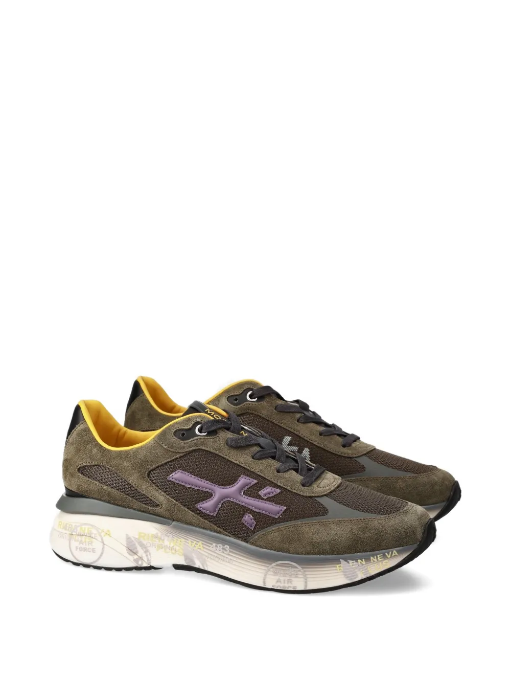 Premiata Moerun 7771 logo platform sneakers Groen
