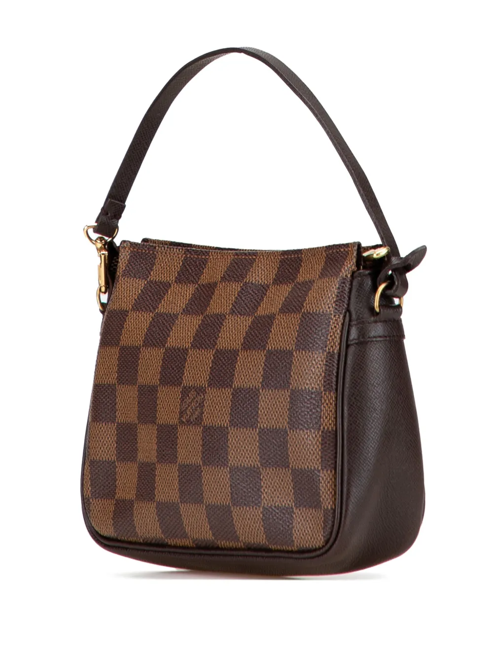 Pre-owned Louis Vuitton 1998 Damier Ebene Trousse Pochette Handbag In Brown