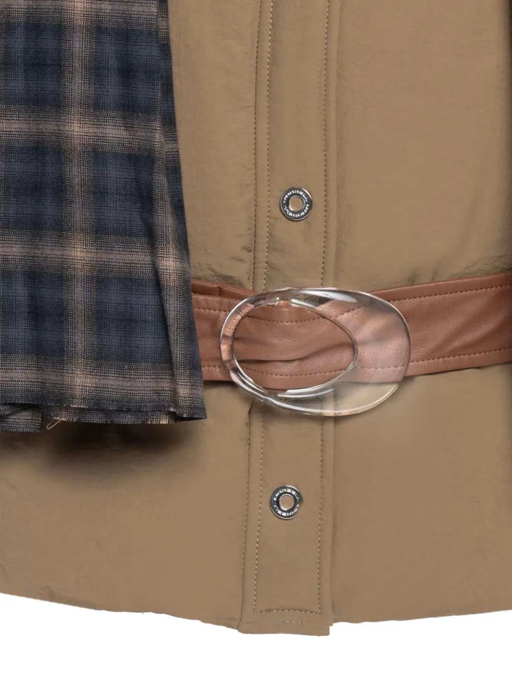 Marbell Amy Padded Belted Coat In Brown