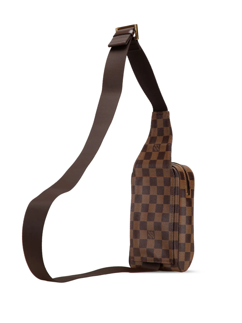 Pre-owned Louis Vuitton 2005 Damier Ebene Geronimos Crossbody Bag In Brown