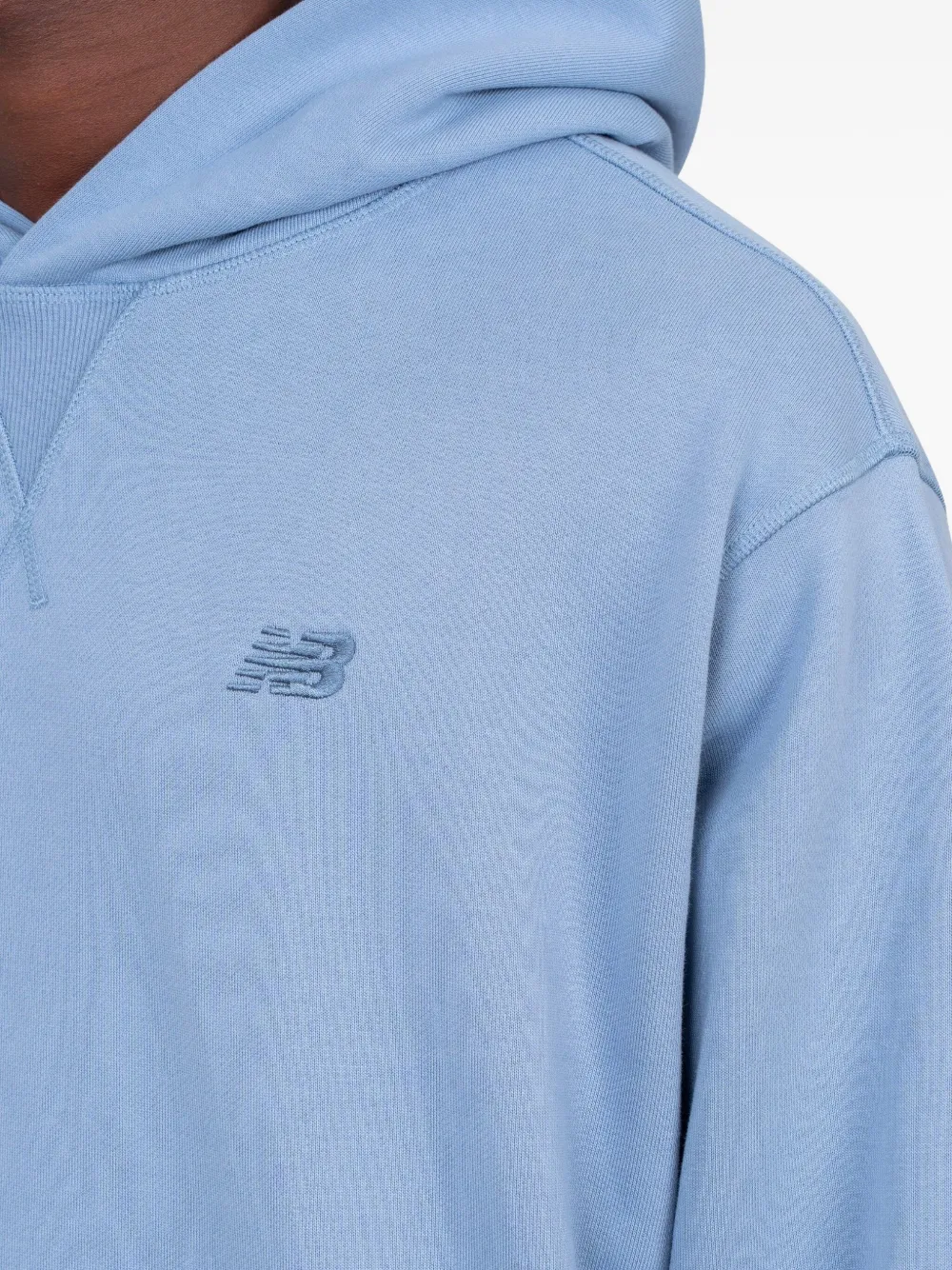 New Balance Hoodie met geborduurd logo Blauw