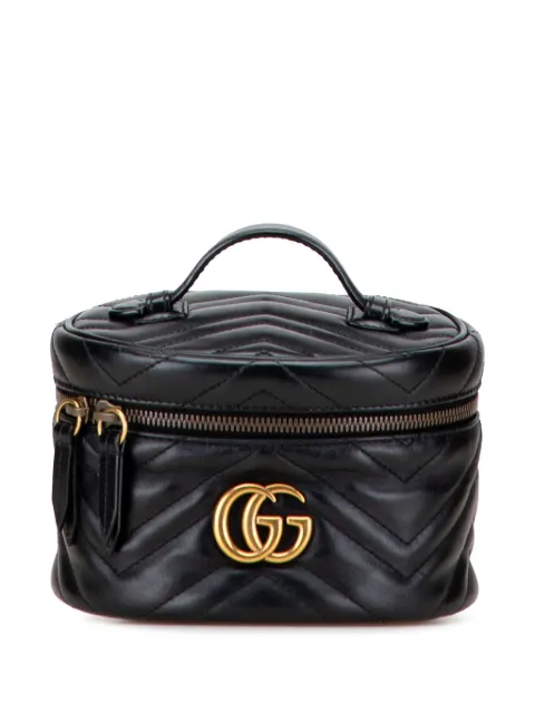 Gucci Pre-Owned cosmetiquera redonda mini GG Marmont de piel en Matelasse 2016-2025