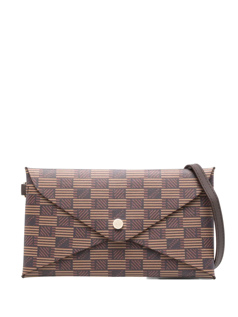 Moreau geometric-pattern clutch bag | Brown | Image 1