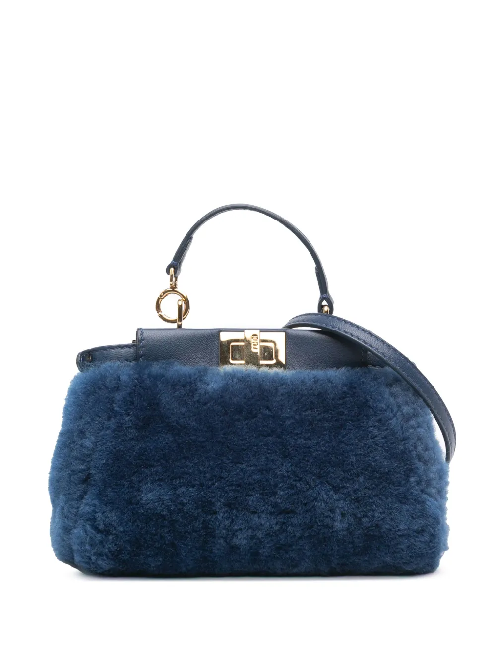 Fendi Pre-Owned 2010-2025 Micro Shearling Peekaboo satchel | Blue | Image 1