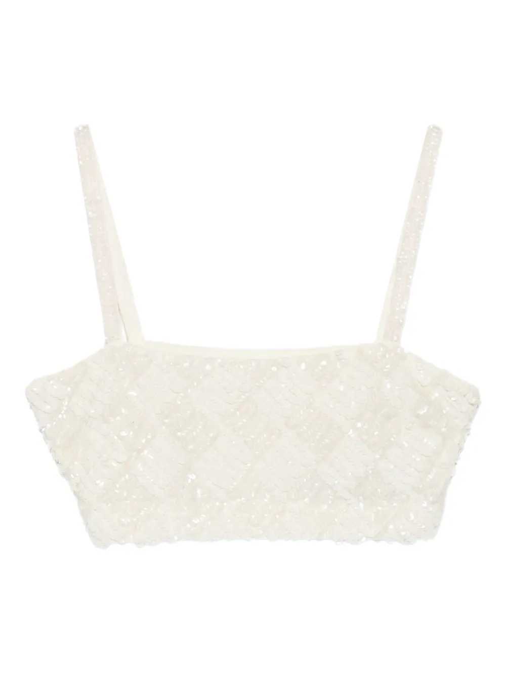 P.A.R.O.S.H. スパンコール トップ - ホワイト