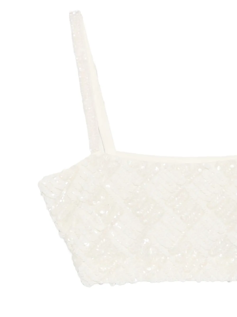 P.a.r.o.s.h Geometric Sequin Embellished Top In White