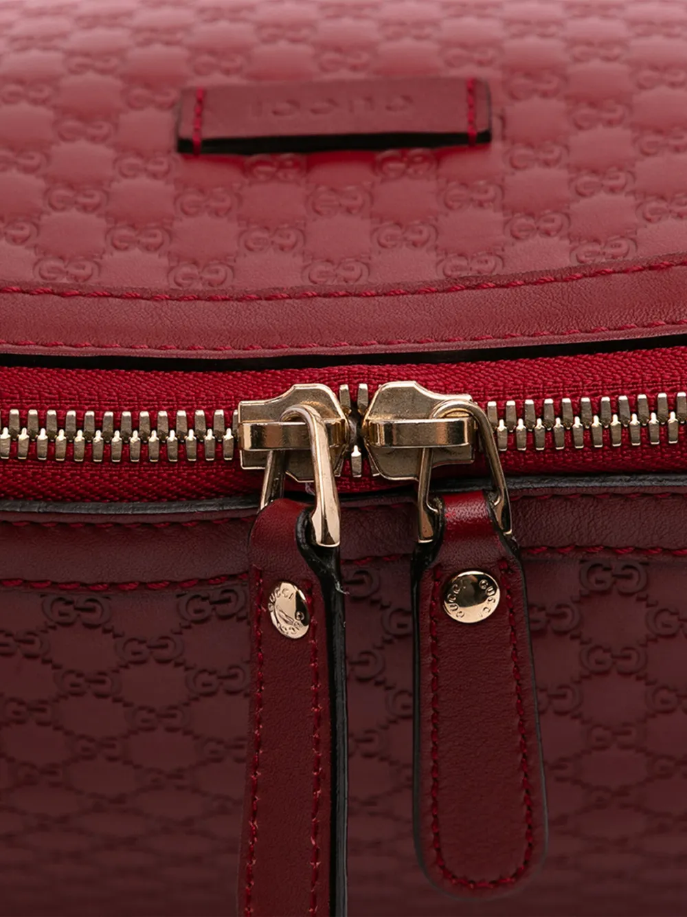 Pre-owned Gucci 2016-2025 Large Microssima Dome Satchel In Red