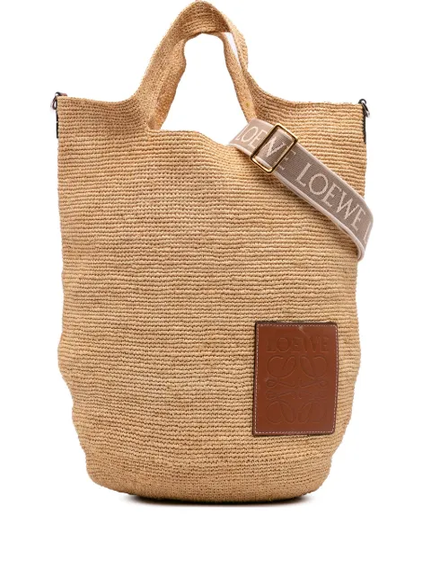 Loewe Pre-Owned 2021-2025 Mini Raffia Slit satchel