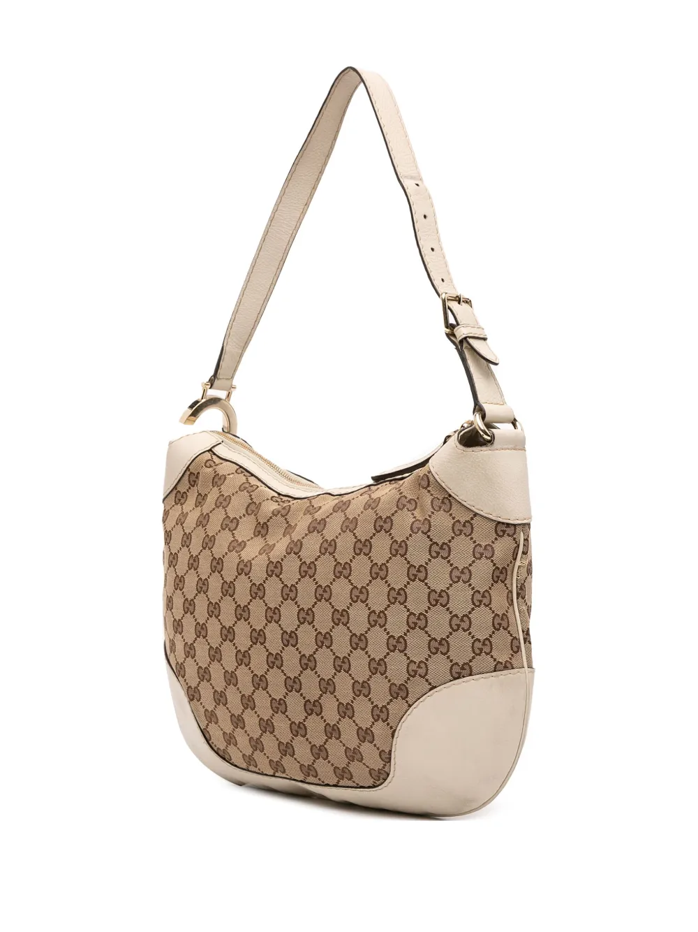 Pre-owned Gucci 2016-2025 Gg Canvas Charlotte Hobo Bag In Brown