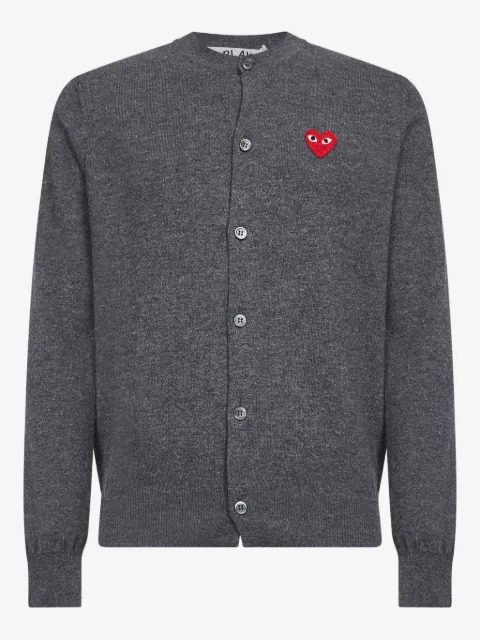 Comme Des Garçons Play button heart-logo cardigan
