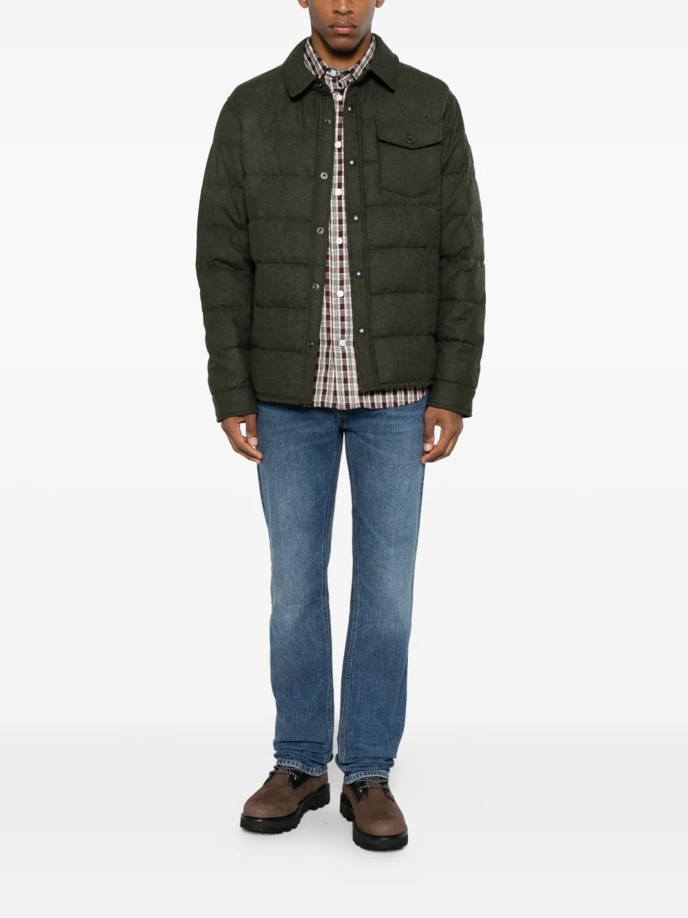 Polo Ralph Lauren Donsjack met visgraatpatroon Groen