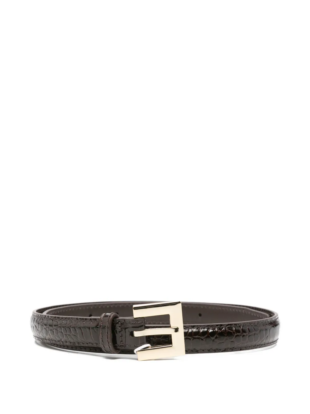 Anine Bing Crocodile-embossed Belt In Brown