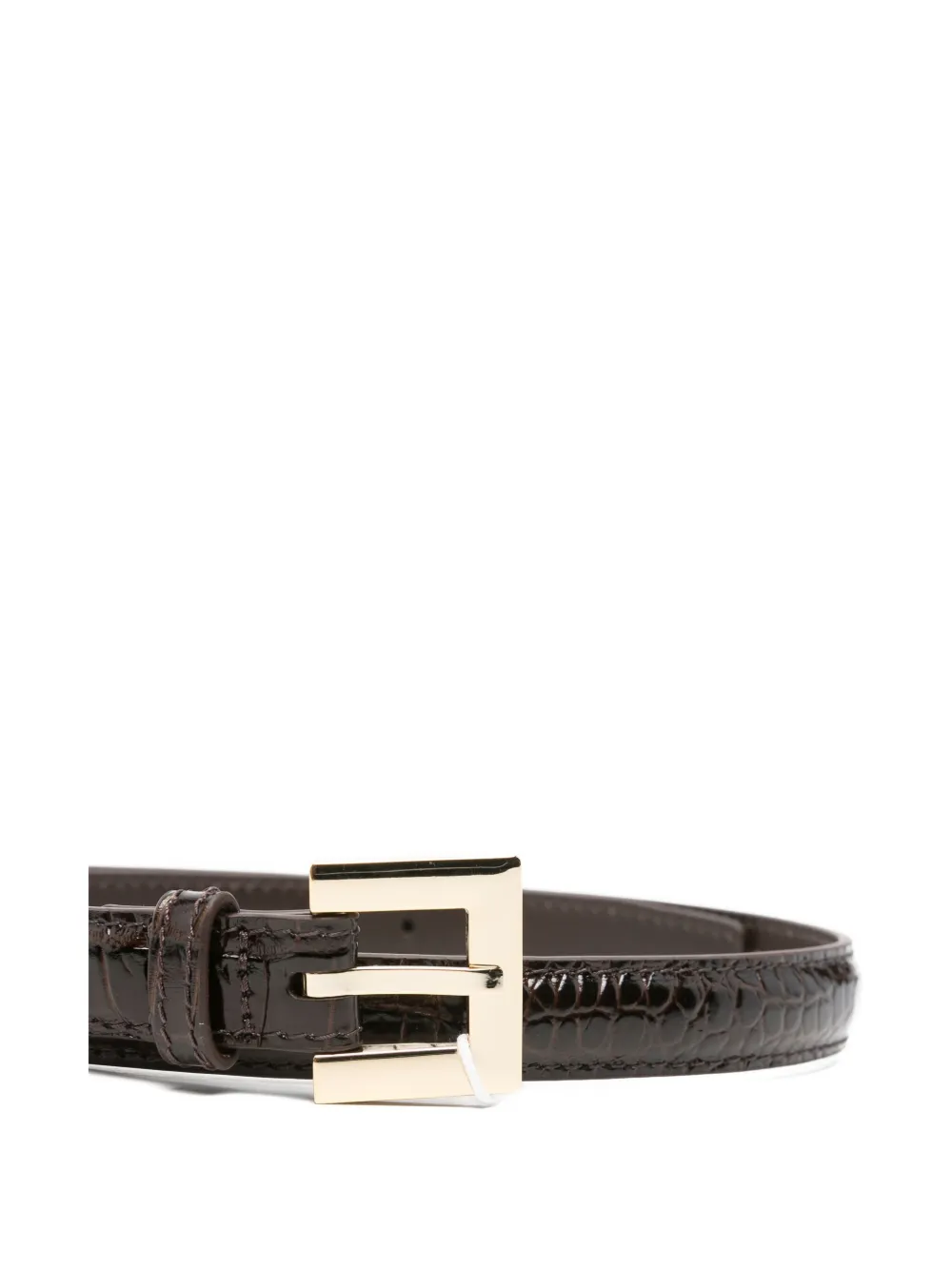 Anine Bing Crocodile-embossed Belt In Brown