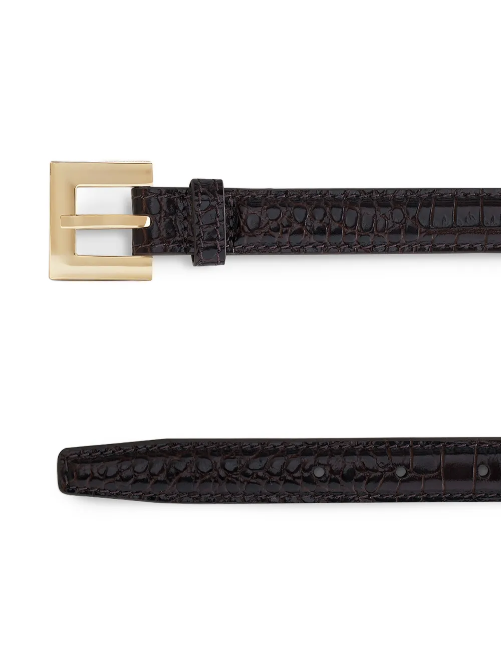 Nicola Crocodile-Embossed Belt