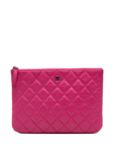 CHANEL Pre-Owned 2014-2015 Small Quilted Caviar O Case clutch bag