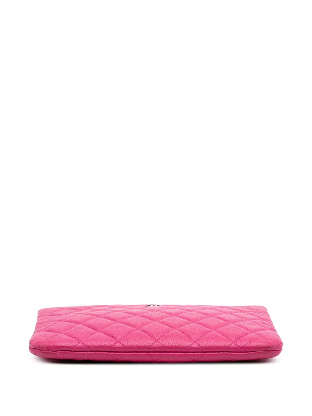 Pre-owned Chanel 2014-2015 Small Quilted Caviar O Case Clutch Bag In Pink