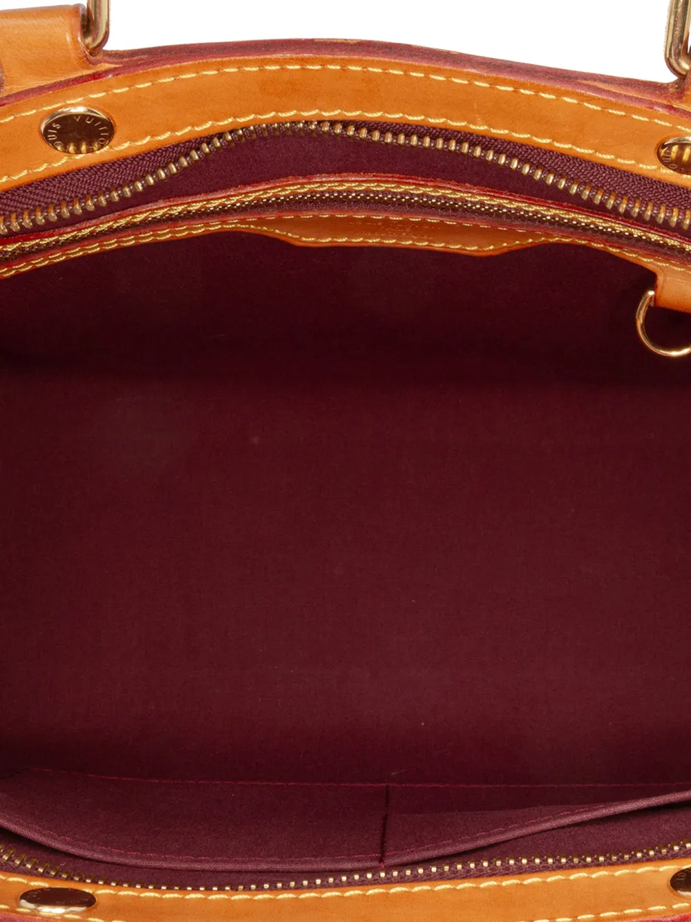 Pre-owned Louis Vuitton 2012 Monogram Vernis Brea Mm Satchel In Red