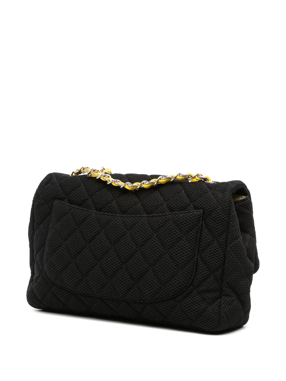 Pre-owned Chanel 2009-2010 Jumbo Classic Jersey Single Flap Shoulder Bag In Black