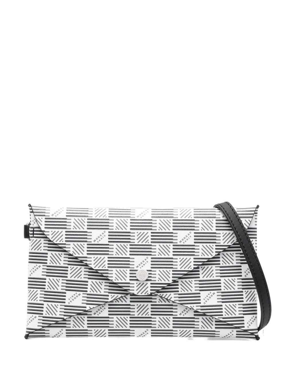 Moreau Geometric-pattern Clutch Bag In Gray